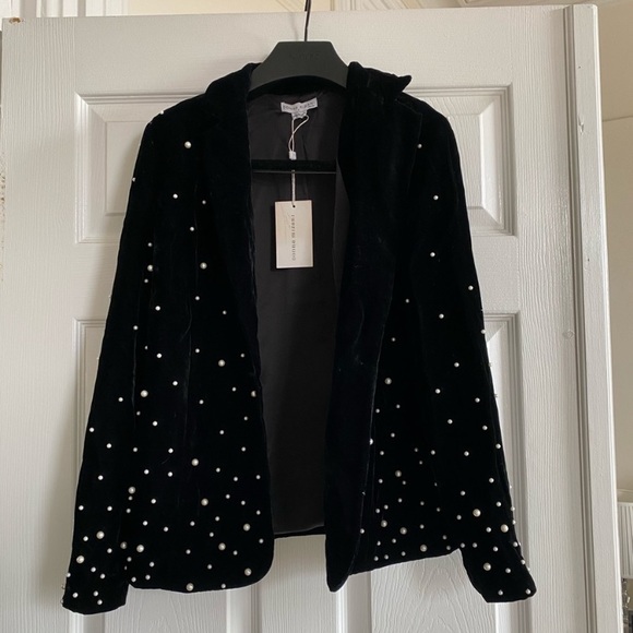 NWT Donna Mizani Stardust Black Velvet Blazer - Picture 3 of 6